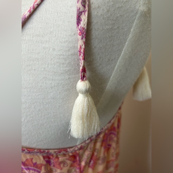 LUCKY BRAND Pink Mixed Print Tiered Sundress -Adjustable Straps- Sz S but fits M - Picture 7 of 14